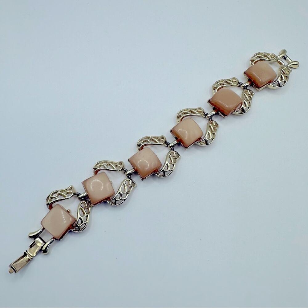 Vintage VTG Coro Lucite Bracelet 1950’s style Chunky Statement Signed Retro 80s